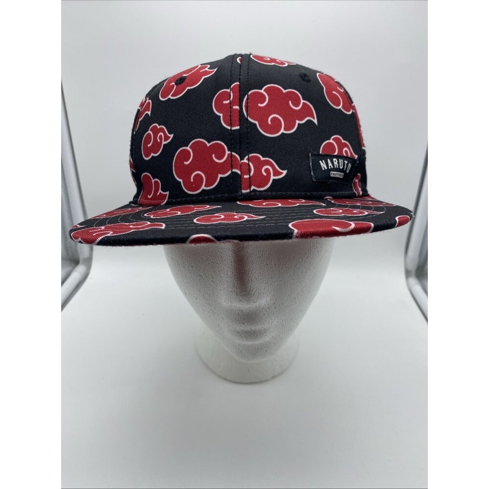 Naruto Shippuden Collection Black Red Cap Hat Snap-back RN# 115665